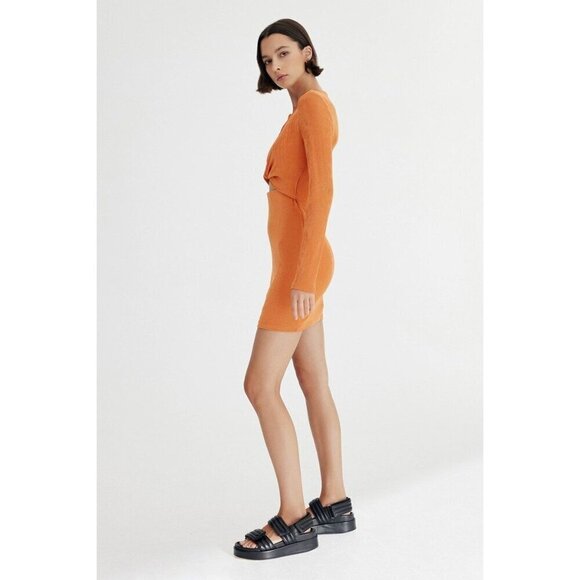 Significant Other Ivy Stretch Bodycon Mini Dress Clay Orange Womens Size 4 US - Picture 3 of 11